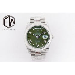 Rolex-DayDate 40mm SS/SS Green/Rmn EWF A2836