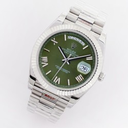 Rolex-DayDate 40mm SS/SS Green/Rmn EWF A2836