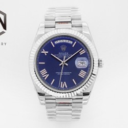 Rolex-DayDate 40mm SS/SS Blue/Rmn EWF A2836