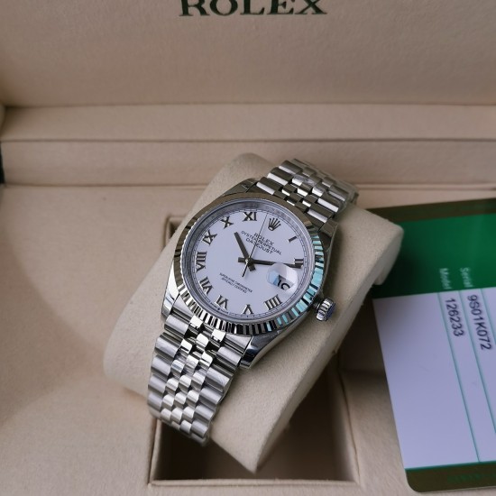 Rolex-Datejust 126233 36mm Jub SS/SS Black/Rmn EWF(GDF) SH3235