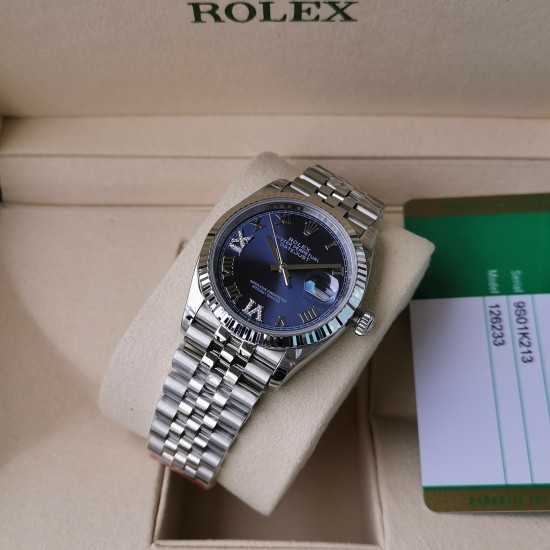 Rolex-Datejust 126234 36mm Jub SS/SS Blue/Rmn EWF(GDF) SH3235