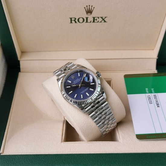 Rolex-Datejust 126234 36mm Jub SS/SS Blue/Stk EWF(JQF) VR3235