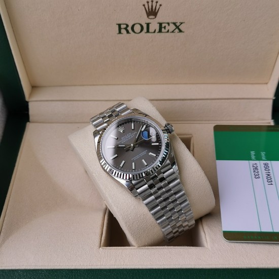 Rolex-Datejust 126234 36mm Jub SS/SS Grey/Stk EWF(JQF) VR3235