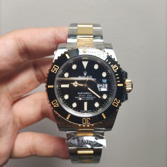 Rolex-Submariner 116613LN 904L YG/SS Black Dial CLEAN DD3135