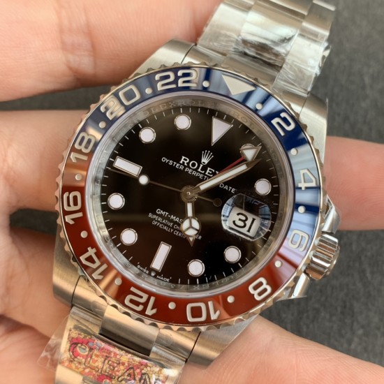 Rolex-GMT Master II 126710 Pepsi Oys 40mm SS/SS Black Clean V3 DD3285 Super Clone