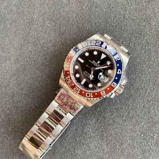 Rolex-GMT Master II 126710 Pepsi Oys 40mm SS/SS Black Clean V3 DD3285 Super Clone