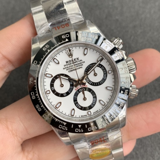 Rolex-Daytona 126500 40mm SS/SS White Dial NOOB SH4130 Super Clone