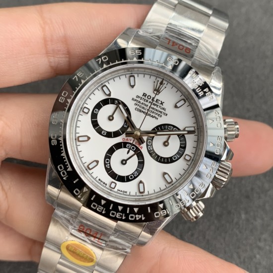 Rolex-Daytona 126500 40mm SS/SS White Dial NOOB SH4130 Super Clone