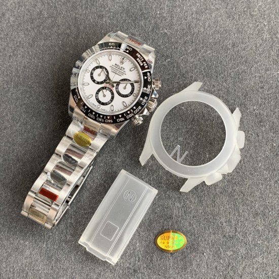 Rolex-Daytona 126500 40mm SS/SS White Dial NOOB SH4130 Super Clone