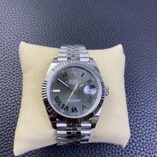 Rolex-Datejust 126334 41mm Wimbledon Jub SS/SS Gray Dial Clean VR3235