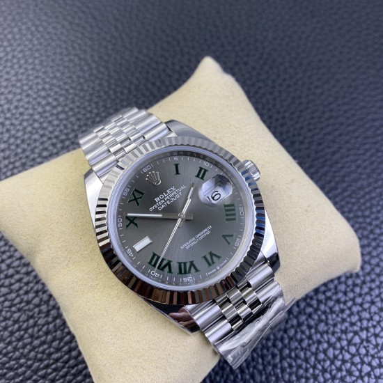 Rolex-Datejust 126334 41mm Wimbledon Jub SS/SS Gray Dial Clean VR3235