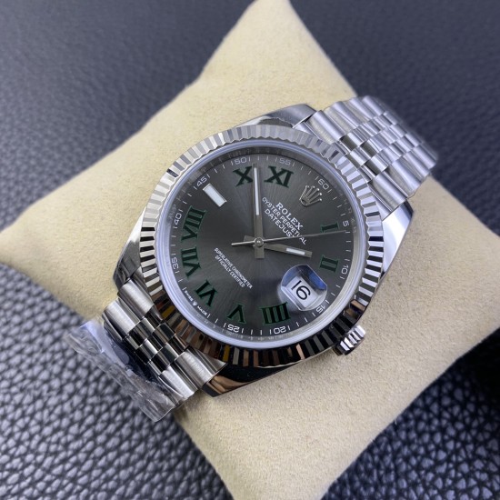 Rolex-Datejust 126334 41mm Wimbledon Jub SS/SS Gray Dial Clean VR3235