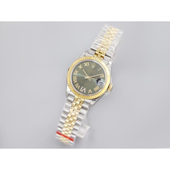 Rolex-Datejust 31mm 278273 YG/SS Green/Rmn EWF MY8215