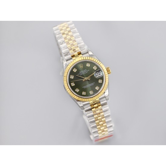 Rolex-Datejust 178313 31mm Jub YG/SS Green/Dia EWF A2824