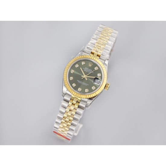 Rolex-Datejust 178313 31mm Jub YG/SS Green/Dia EWF A2824
