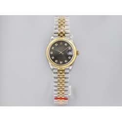 Rolex-Datejust 178313 31mm Jub YG/SS Black/Dia EWF A2824