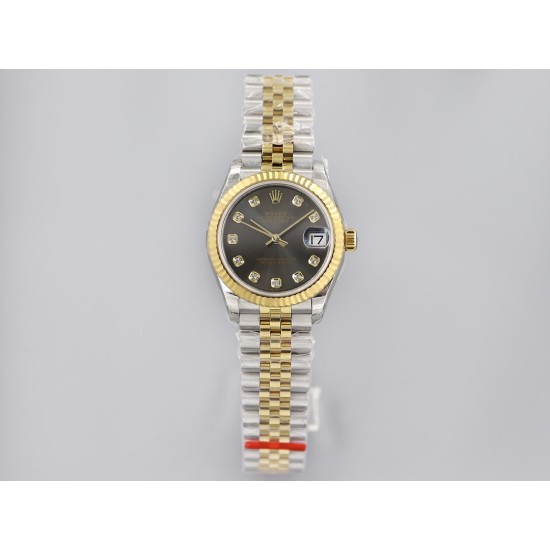 Rolex-Datejust 178313 31mm Jub YG/SS Black/Dia EWF A2824