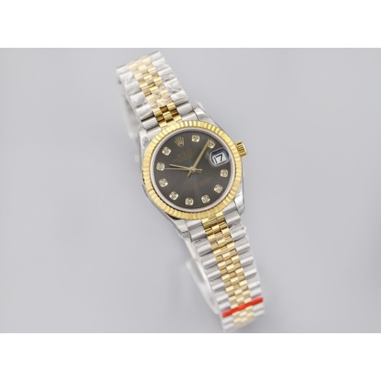 Rolex-Datejust 178313 31mm Jub YG/SS Black/Dia EWF A2824