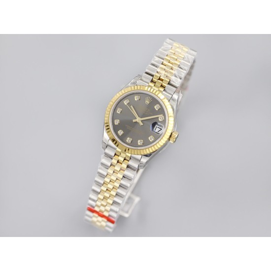 Rolex-Datejust 178313 31mm Jub YG/SS Black/Dia EWF A2824