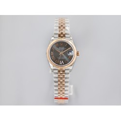 Rolex-Datejust Ladies 31mm Jubilee RG/SS Black/Rmn EWF A2671