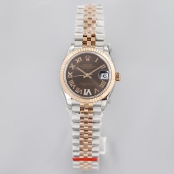 Rolex-Datejust Ladies 31mm Jubilee RG/SS Brown/Rmn EWF A2671