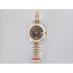 Rolex-Datejust Ladies 31mm Jubilee RG/SS Brown/Rmn EWF A2671