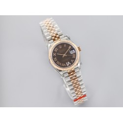 Rolex-Datejust Ladies 31mm Jubilee RG/SS Brown/Rmn EWF A2671