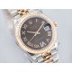 Rolex-Datejust Ladies 31mm Jubilee RG/SS Brown/Rmn EWF A2671