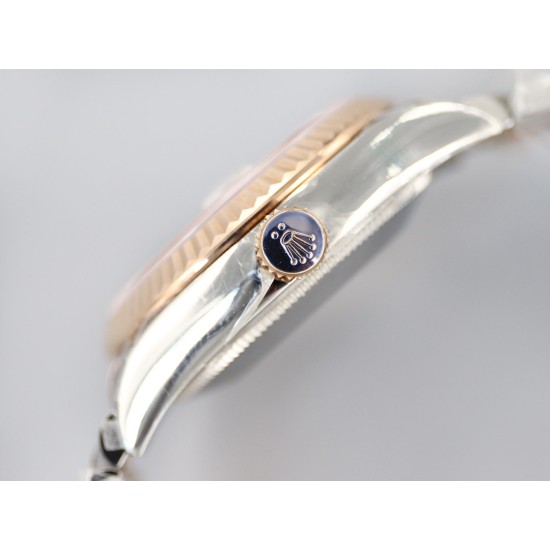 Rolex-Datejust Ladies 31mm Jubilee RG/SS Brown/Rmn EWF A2671