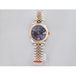 Rolex-Datejust Ladies 31mm Jubilee RG/SS Blue/Rmn EWF A2671