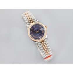 Rolex-Datejust Ladies 31mm Jubilee RG/SS Blue/Rmn EWF A2671