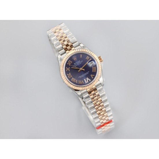 Rolex-Datejust Ladies 31mm Jubilee RG/SS Blue/Rmn EWF A2671