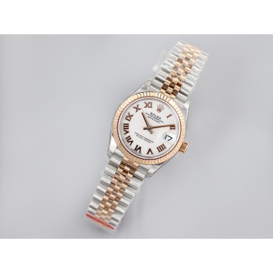 Rolex-Datejust 278271 31mm Jub SS/RG White/Rmn EWF A2824