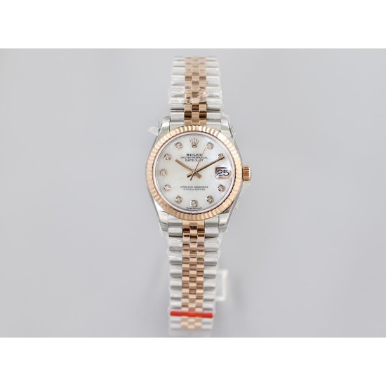 Rolex-Datejust 278271 31mm Jub RG/SS  White/Dial EWF A2824