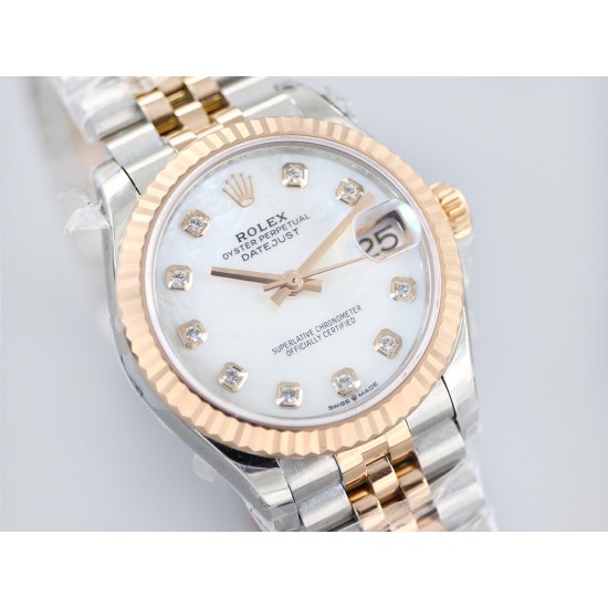 Rolex-Datejust 278271 31mm Jub RG/SS  White/Dial EWF A2824