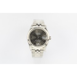 Rolex-DATEJUST - LADY 31mm Pres Flt SS/SS Grey Rmn/Dia EWF A2824