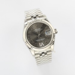 Rolex-DATEJUST - LADY 31mm Pres Flt SS/SS Grey Rmn/Dia EWF A2824