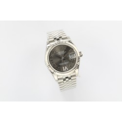 Rolex-DATEJUST - LADY 31mm Pres Flt SS/SS Grey Rmn/Dia EWF A2824