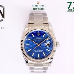 Rolex-Datejust 126233 36mm Oys SS/SS Textured Blue/STK  Dial EWF VR3235