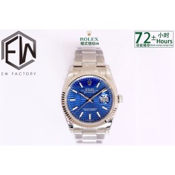 Rolex-Datejust 126233 36mm Oys SS/SS Textured Blue/STK  Dial EWF VR3235