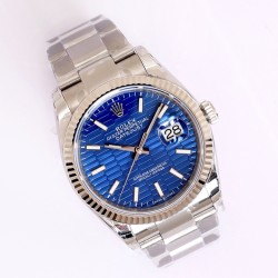 Rolex-Datejust 126233 36mm Oys SS/SS Textured Blue/STK  Dial EWF VR3235