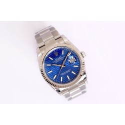 Rolex-Datejust 126233 36mm Oys SS/SS Textured Blue/STK  Dial EWF VR3235