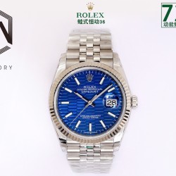 Rolex-Datejust 126233 36mm Jub SS/SS Textured Blue/STK Dial EWF VR3235