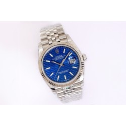 Rolex-Datejust 126233 36mm Jub SS/SS Textured Blue/STK Dial EWF VR3235