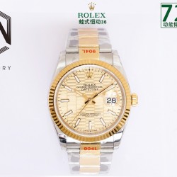 Rolex-Datejust 126233 36mm Oys YG/SS Gold/STK Textured Dial EWF VR3235