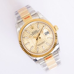 Rolex-Datejust 126233 36mm Oys YG/SS Gold/STK Textured Dial EWF VR3235