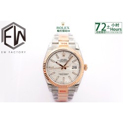 Rolex-Datejust 126233 36mm Oys RG/SS Silver Textured EWF VR3235