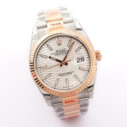 Rolex-Datejust 126233 36mm Oys RG/SS Silver Textured EWF VR3235