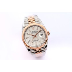 Rolex-Datejust 126231 36mm Jub RG/SS Silver/STK Textured GDF VR3235
