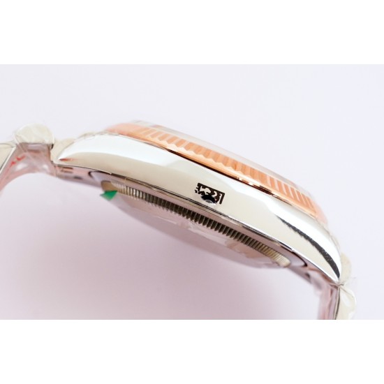 Rolex-Datejust 126231 36mm Jub RG/SS Silver/STK Textured GDF VR3235